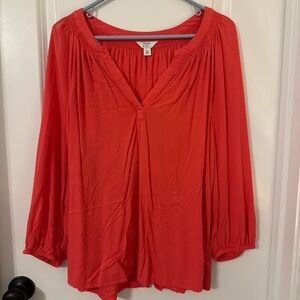 Crown & Ivy Vibrant Red Blouse